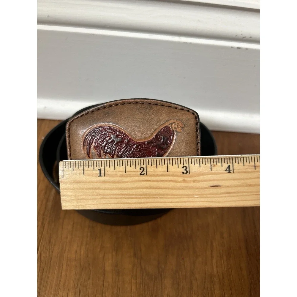 Express Italian Leather Belt ROOSTER Buckle 36
